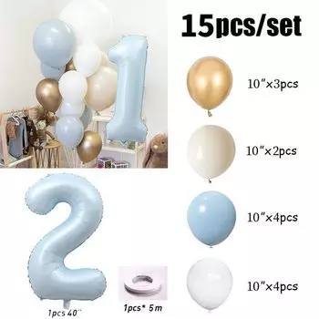 Детские голубые шары-цифры TingBabyer 40 дюймов