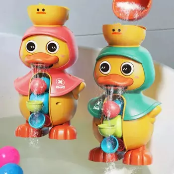 Детские Игрушки для ванны, милая утка, Игрушки для ванны для малышей 1-4 лет с вращающимися водными колесами, Мощное Всасывание воды для ванной комнаты
