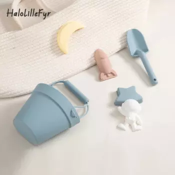 Детские пляжные игрушки для детей, силиконовый ковш для игр в воде, Рождественский набор песчаных боксов, детские игрушки, Наборы инструментов из песка для малышей