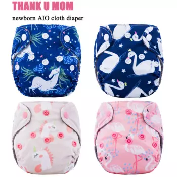 Детские подгузники Thank U Mom, крошечные тканевые детские подгузники из бамбукового угля, с водонепроницаемой подкладкой, подходит для детей 2-5 кг