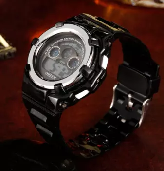 Детские спортивные часы OHSEN, водонепроницаемость 50 м, красные Мультяшные цифровые наручные часы с секундомером, электронные светодиодные детские часы для мальчиков и девочек