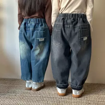 Детские утепленные джинсы на флисе, на осень/зиму