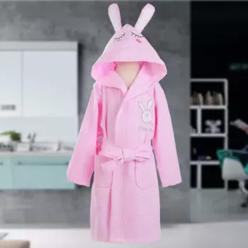 Детский халат с капюшоном, 100% хлопок, вафельная ткань