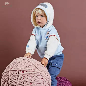 Детский хлопковый свитшот с капюшоном, для мальчиков и девочек