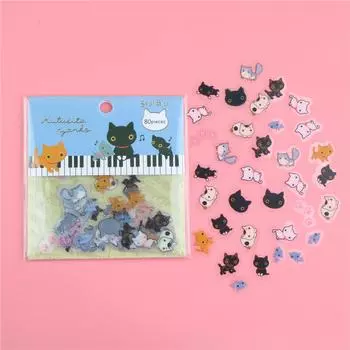 80 шт./упак., угловой набор с легким медведем, набор наклеек с медведем, детский канцелярский набор, декоративные наклейки «сделай сам», блокнот