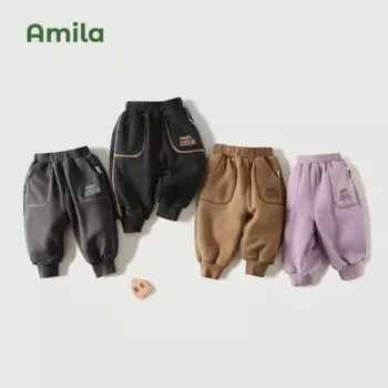 Детский комбинезон Amila, брюки для мальчиков и девочек, модная одежда разных цветов на осень и зиму, 2024