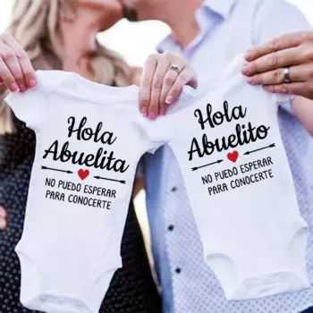 Детский комбинезон для новорожденных Hola Abuelita Hola Abuelito, летние комбинезоны для мальчиков и девочек, одежда для беременных