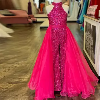 Детский комбинезон с блестками, со съемным шлейфом