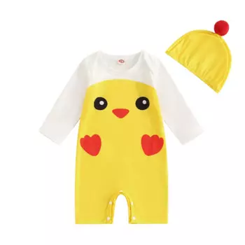 Детский комбинезон с длинным рукавом, с принтом курицы