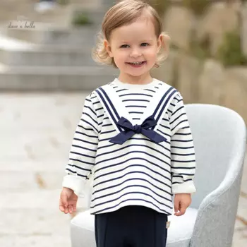 Детский костюм Dave Bella, осенний комплект из двух предметов для девочек, повседневный Модный милый вязаный уличный костюм в академическом стиле DB3235887