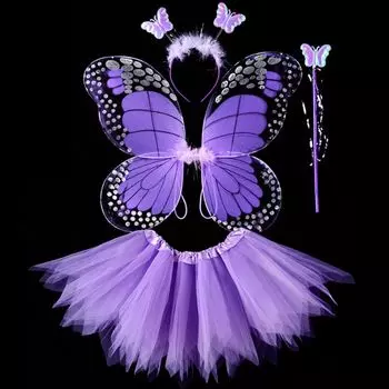 Детский костюм принцессы с крыльями бабочки 3/4 шт.