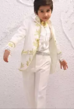 Детский костюм с вышивкой на заказ, костюм для мальчиков, воротник Мандарин, детский костюм на выпускной, куртка + штаны