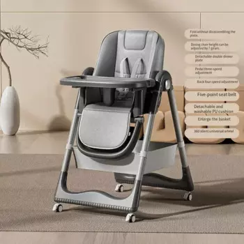 Детский обеденный стул на колесиках, домашний портативный многофункциональный стул для еды, складной детский обеденный стол и стулья