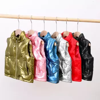 Детский пуховой жилет, зимняя трендовая одежда, плотное пальто со смайликом, детский жилет для мальчиков и девочек