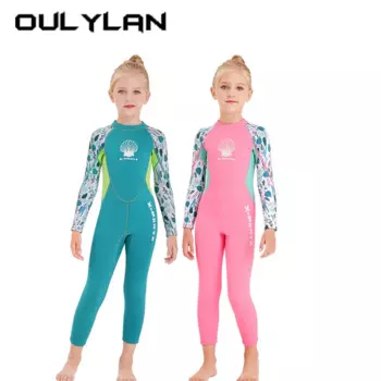 Детский слитный купальник с длинным рукавом, 2,5 мм