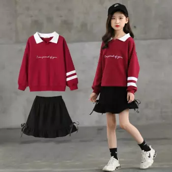 Детский спортивный костюм с надписью и бантом, на Возраст 4-12 лет