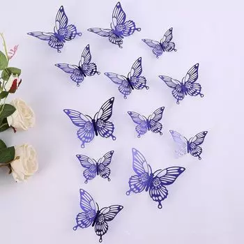 Набор из 12 складных бабочек для торта WOHLTAO розового золота