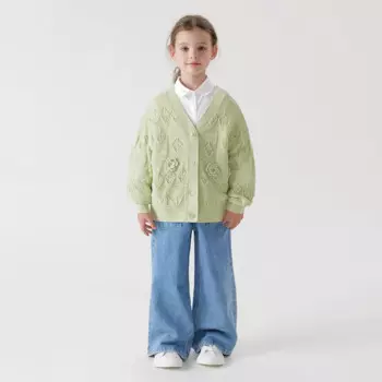 Детский трикотажный кардиган с V-образным вырезом