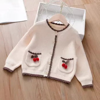 Детский вязаный кардиган с длинным рукавом, на возраст 2-8 лет