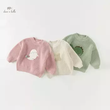 Детский вязаный свитер с рисунком, на осень/зиму, DB4238130