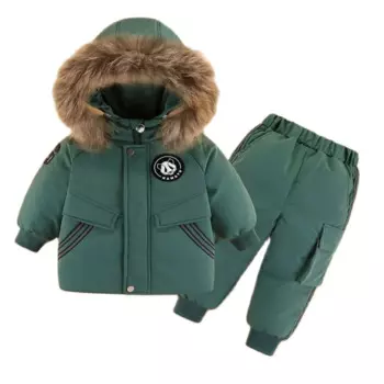 Детский зимний комбинезон на утином пуху, с капюшоном
