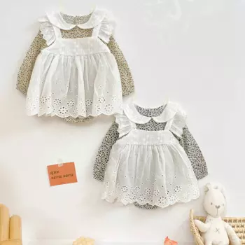 Детское боди с длинным рукавом и цветочным принтом