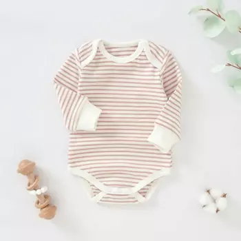 Детское хлопковое боди с длинным рукавом, на возраст 0-12 месяцев