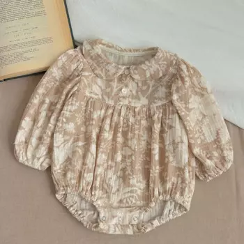 Детское хлопковое боди с длинным рукавом, на возраст 0-24 месяца