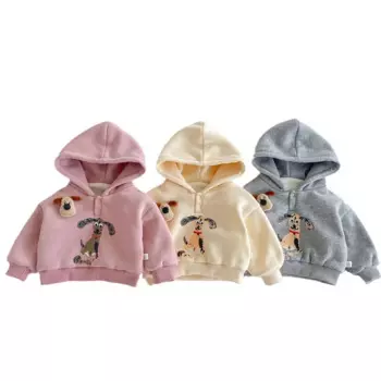 Детское зимне-осеннее пальто, новая бархатная теплая плотная хлопковая куртка с капюшоном, детская верхняя одежда, толстовка с капюшоном для мальчиков и девочек