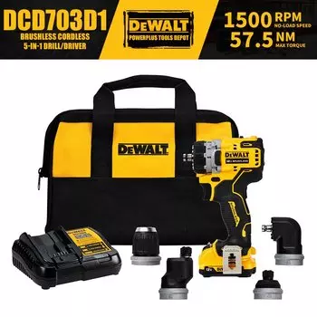 DEWALT DCD703D1 беспроводная дрель-отвертка 5-в-1 12В
