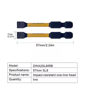 DEWALT Ударные биты шлицевые 57 мм DWA2SL8IRB