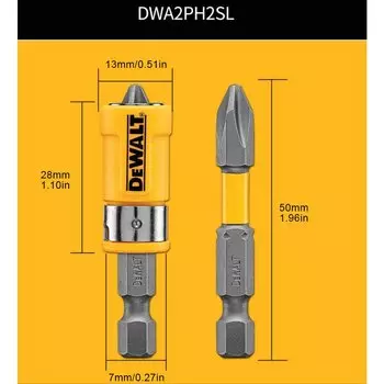 Биты для отверток DEWALT MAXFIT 2 дюйма PH2, ударопрочные крестовые биты с зажимом, аксессуары для инструментов DWA2PH2SL