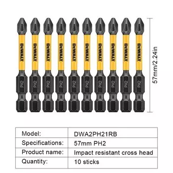 DEWALT Ударные биты PH2 57 мм