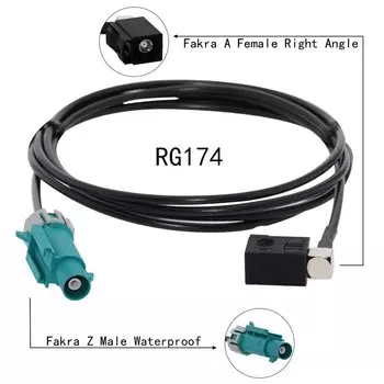 DexMRtiC Fakra A Female Right Angle Fakra Z Male RG174 Cable 1.5m