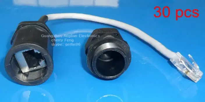 DHL Бесплатная доставка! IP67 Открытый, RJ45 M20 Ethernet разъем, с кабелем 25 см, высокое качество! 30 шт./лот