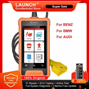 LAUNCH X431 Creader Elite Полная система диагностических инструментов Онлайн-кодирование ECU Сканер OBD2 Двунаправленный 31+ Сброс для BENZ/BMW/AUDI