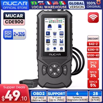 Mucar CDE900 OBD2 Диагностические инструменты 32G ROM WIFI Двигатель Автомобильный OBD 2-кодовый считыватель Автомобильный сканер Инструмент сканирования PK CDL20
