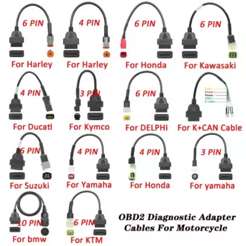 Диагностический разъем OBD2 для мотоцикла Honda YAMAHA Suzuki Ducati Harley KTM Kawasaki, адаптер удлинительного кабеля OBD для мотоцикла