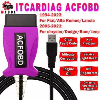 Диагностический сканер ITCARDIAG ACFOBD для Fiat/Alfa/Romeo/Lancia/Chrysler/Dodge/Ram/Jeep