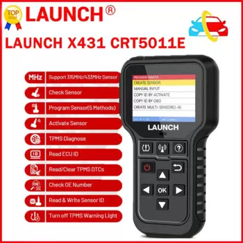 Диагностический сканер OBD2 LAUNCH X431 Tire CRT5011E, 433 МГц