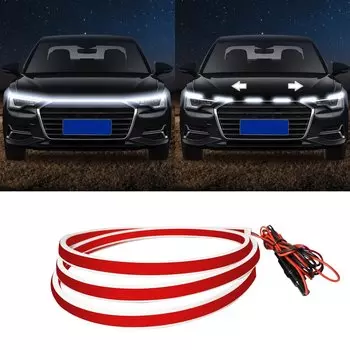 Диагностика запуска автомобиля, световой сигнал 12 В, автомобильная дневная подсветка, динамическая Автомобильная Настройка, декоративная головка, световая полоса, универсальная