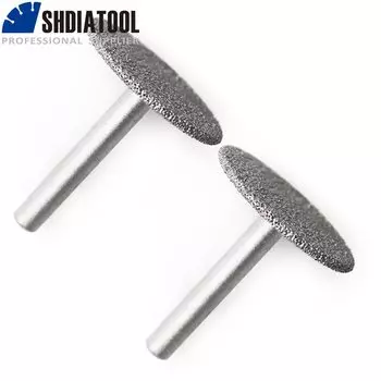 DIATOOL 2 шт., диаметр 35 мм, алмазные диски с вакуумным припоем 6 мм, лезвие с хвостовиком, пила с полным покрытием, резка, шлифовка, гравировальные биты для камня
