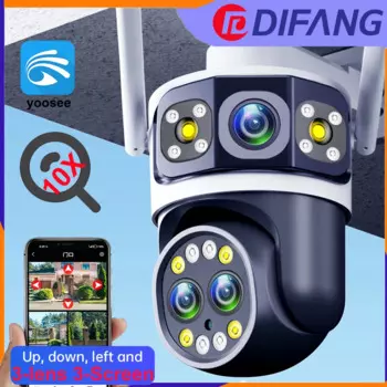 DIFANG 10-кратный зум, уличная Wi-Fi камера безопасности, цветное ночное видение, обнаружение движения, 6 МП, 3 экрана, беспроводная IP-камера видеонаблюдения