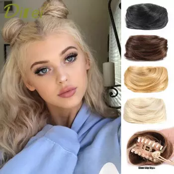 DIFEI зажим для волос пучки синтетические вьющиеся волосы шиньон Fakehair зажим для волос термостойкие женские волосы черный золотой парик в пучок
