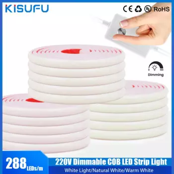 Dimmable COB LED Strip Light KISUFU 288 LEDs/m 220V