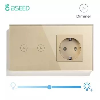 Диммер BSEED 2-х клавишный стеклянный