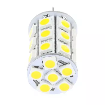 Диммируемая лампа G4 SMD 5050, 27 светодиодов, 12 В переменного тока/12 В постоянного тока/24 В постоянного тока, 4 Вт, белый, теплый белый, 540-594LM, 5 шт./лот