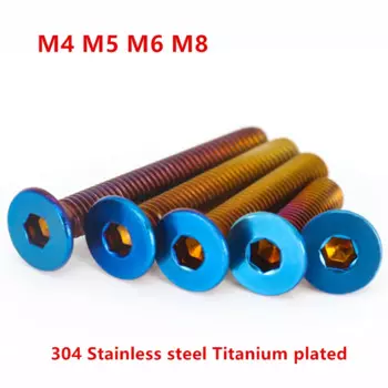 Винты Angooter DIN7991 М4 М5 М6 М8 нержавеющая сталь с титановым покрытием