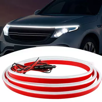 Динамическая световая полоса на капоте автомобиля, внешние гибкие дневные ходовые огни, универсальная крышка двигателя автомобиля, украшение 1,2/1,5/1,8/2/2,4 м