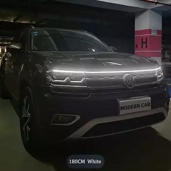 Динамические светодиодные фонари на капоте автомобиля, универсальная направляющая на капоте двигателя, декоративная световая панель, авто фары, автомобильные дневные ходовые огни